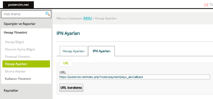 Payu IPN Ayarları